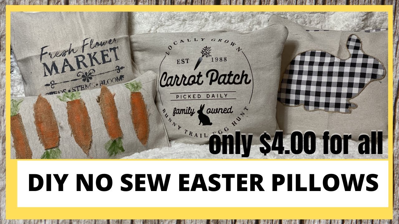 4 Easy No Sew Pillow Covers | Easter DIY | Spring Dollar Store DIYs