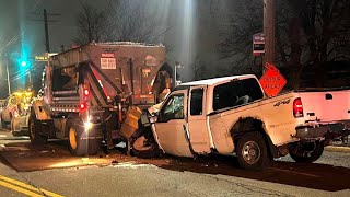 Driver extracted from pickup truck after crash with plow in Parma
