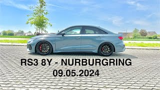 RS3 8Y   Nurburgring  Nordschleife  warm up lap with the Wifey  yellow flags  09.05.24