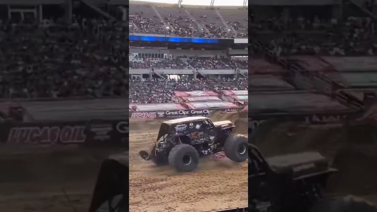 Sonuva grave digger biggest jump & crazy stunt 😱 