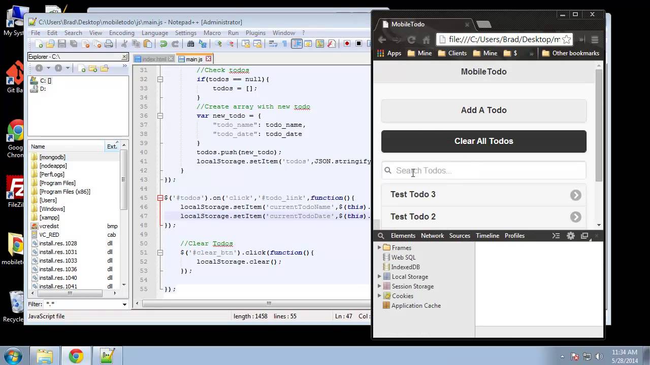 html : how to clear application cache (html5 feature)... Projects in HTML5 – Chapter 54 – Clear and Delete Todos - YouTube