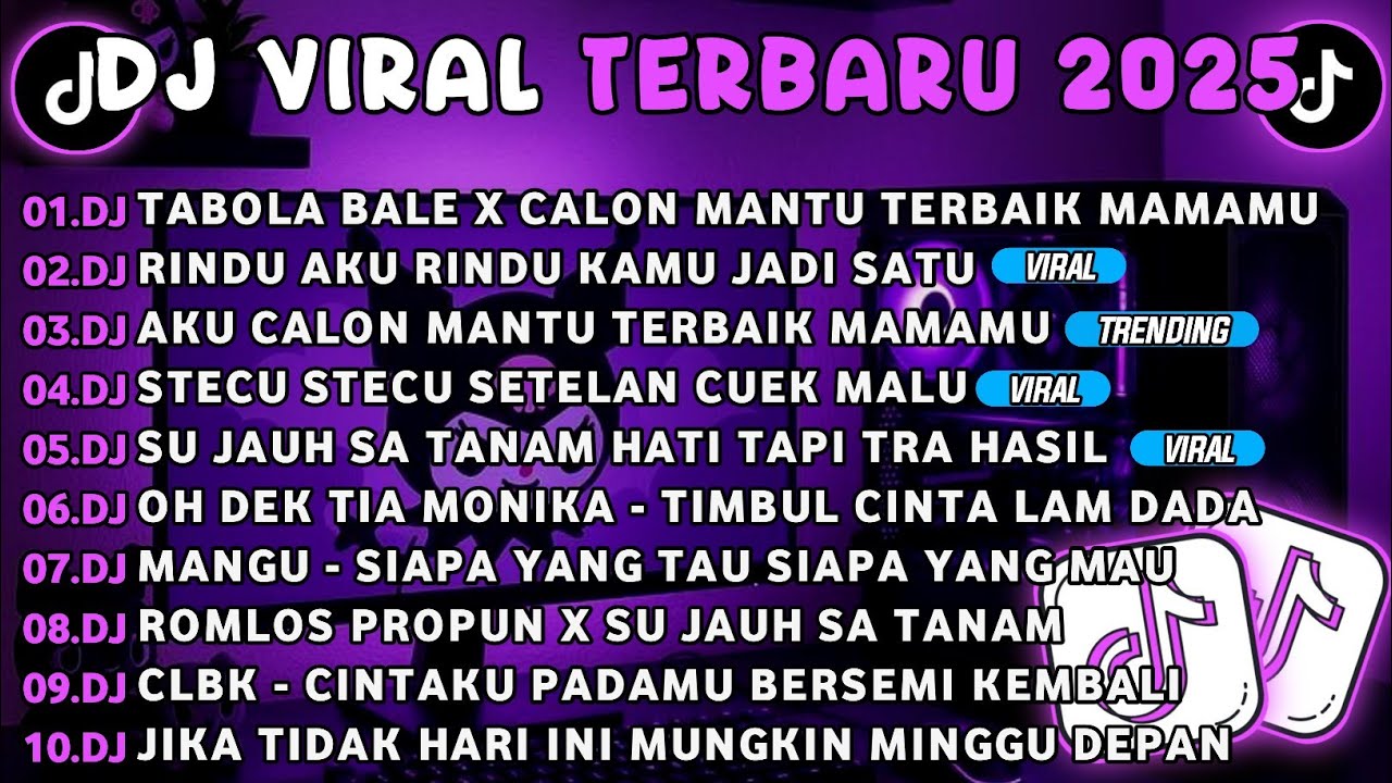 DJ TIKTOK TERBARU 2025-🎵 DJ TABOLA BALE X CALON MANTU🎵 DJ RINDU AKU RINDU KAMU JADI SATU FULL ALBUM