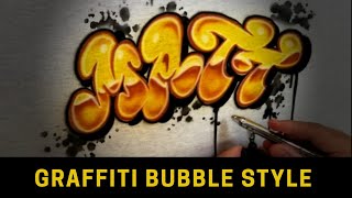 Bubble style graffiti name with a cool gold effect