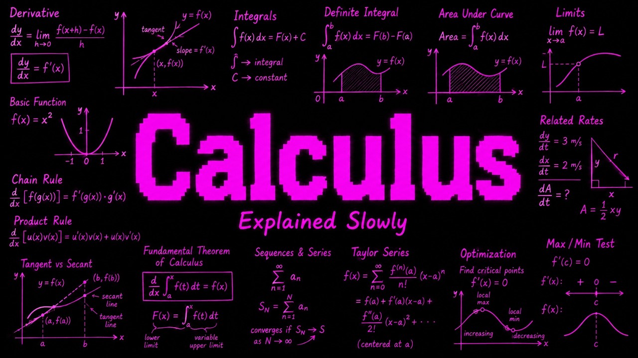 Literally Everything About Calculus Explained Slowly (For Sleep)
