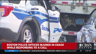Boston Police Officer Injured In Crash While Responding To A Call