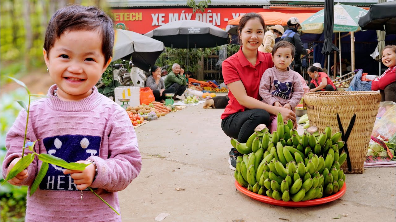 Harvest Banana Garden Goes to the market sell Take care animals in