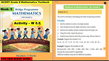 Class 8 Maths Bridge Program | W 5.5 | Activity 1 for Week 5 | 8th Class NCERT New Maths Book