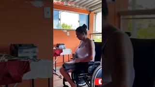 Amputee woman wheelchair life daily routine #limbloss