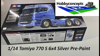 1/14 Tamiya Scania 770S 6x4 Pre-Paint in Silver - Unboxing