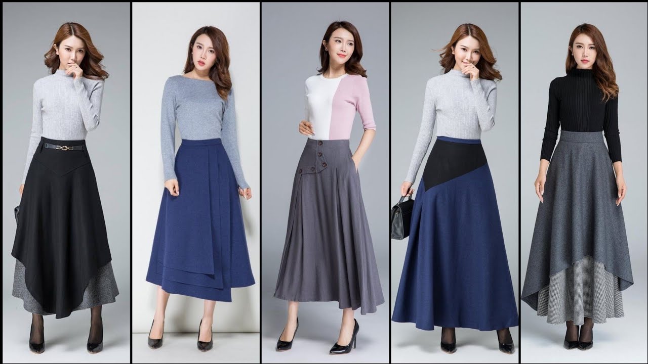 casual long skirt outfits