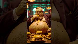 Hungry Man Turns Into Giant Burger After Eating Too Much