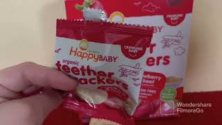 Happy Baby, Teether Cracker Strawberry Beet #babysnacks #happybaby