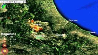 Terremoto L'Aquila timelapse      EarthQuake map Timelapse Italy