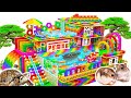 ASMR - Build Colorful Miniature Dream House Has Infinity Pool And 3D Roof For Turtle And Hamster