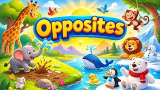 Opposites For Kids Opposites Song For Toddlers Preschool Learning With Animals