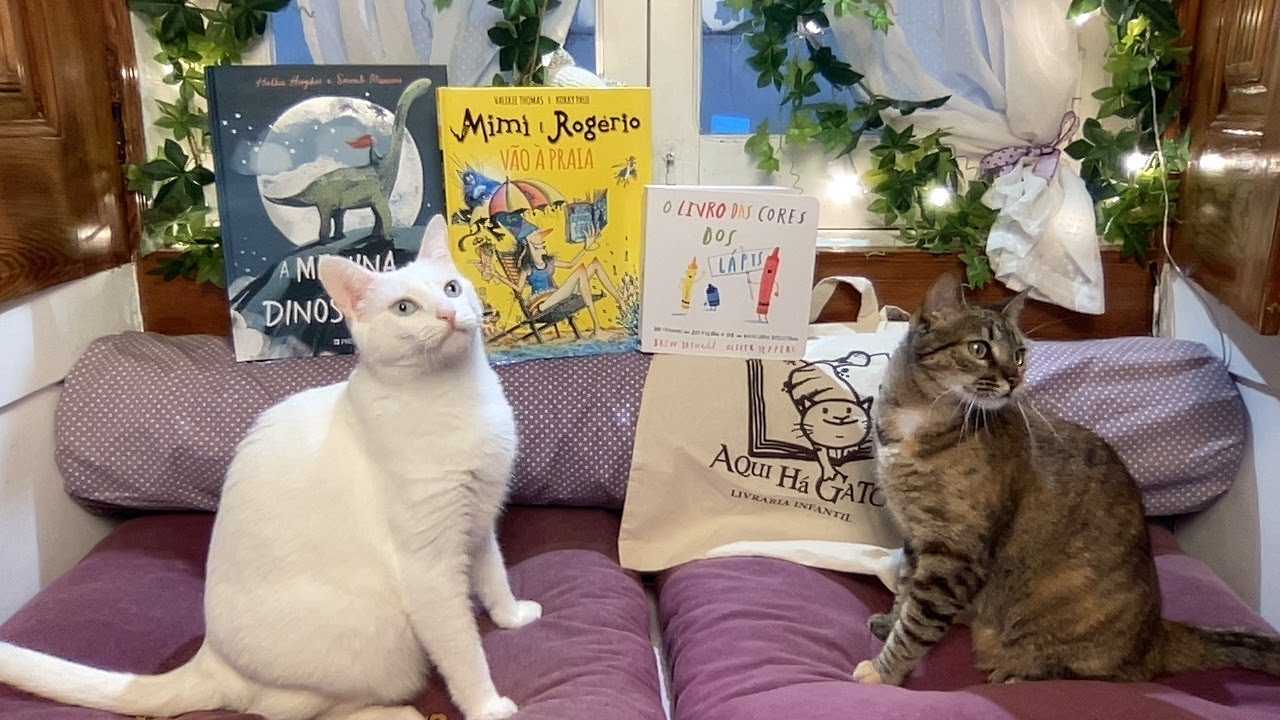 Boa noite histórias: menina e o Dinossauro | Mimi e Rogério Vão à praia | livro das cores dos lápis