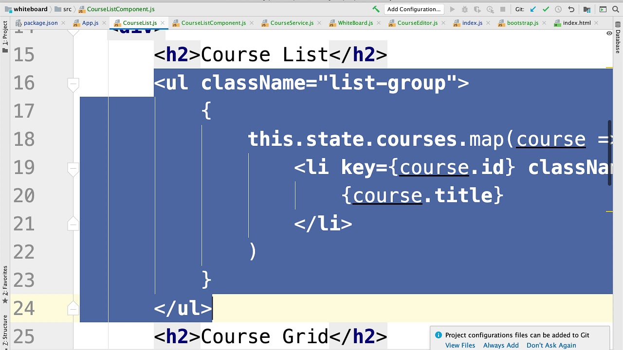 110 Building reusable React components - CourseListComponent and ...