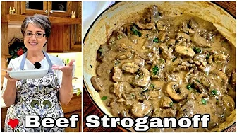 Easiest Creamy Beef Stroganoff // With Mashed potatoes or noodles ❤️