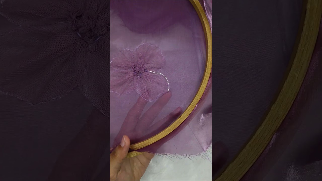 🔮✾3D flower hand embroidery toturial✾🔮✨|3D net flower hand embroidery #trending #shortsfeed #viral