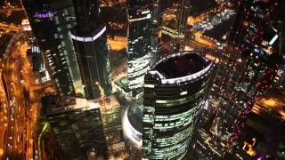 Москва сити с высоты  Съёмка с квадрокоптера ночью