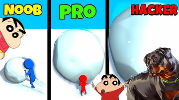 NOOB VS PRO VS HACKER IN SNOW RACE WITH SHINCHAN & CHOP