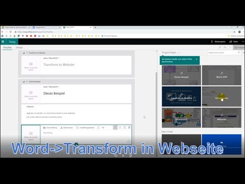 Word in Webseite umwandeln. Transformieren Word zu Sway.office.com