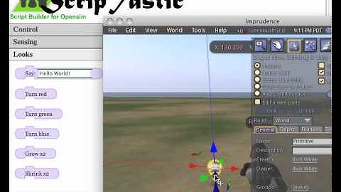 Scriptastic Opensim tool for kids - Demo