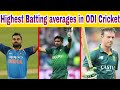 Highest Batting Average In ODI Cricket  Top 10 Batsman in ...