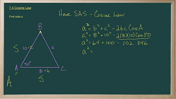WCLN - Cosine Law - Finding a side