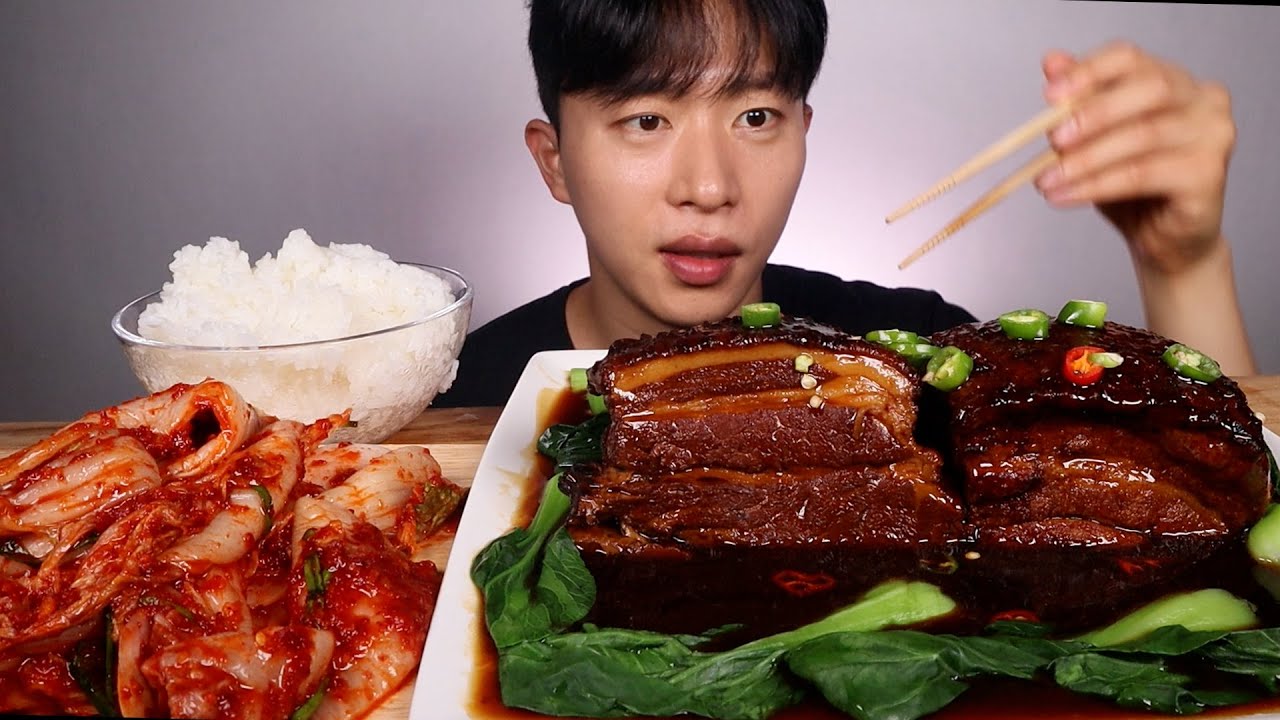 동파육..🔥 동파육 김장김치 밥 먹방! ASMR MUKBANG Red Braised Pork Belly Eating show
