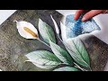 Easy bubble wrap 3d texture  pouring art  peace lily  ab creative tutorial