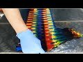 How to tie dye  horizontal pleat folding  vertical dye placement  trippy dyes product  diy