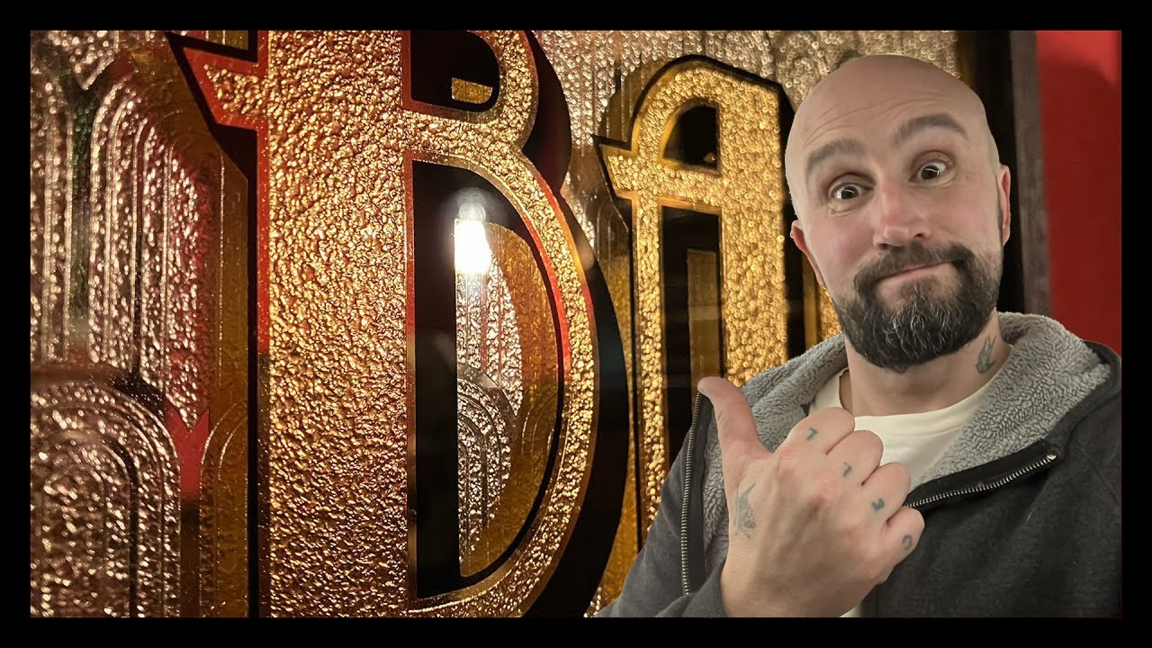 Art Deco Gold Leaf Glass Sign