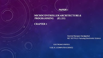 UNIT- 1 Basics of Microcontroller & Intel 8051  Architecture SYBSC Computer Science