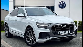 Used Audi Q8 S-Line 3.0 TDI 286PS Tiptronic Quattro in Glacier White | LL20EXD | Wrexham Volkswagen