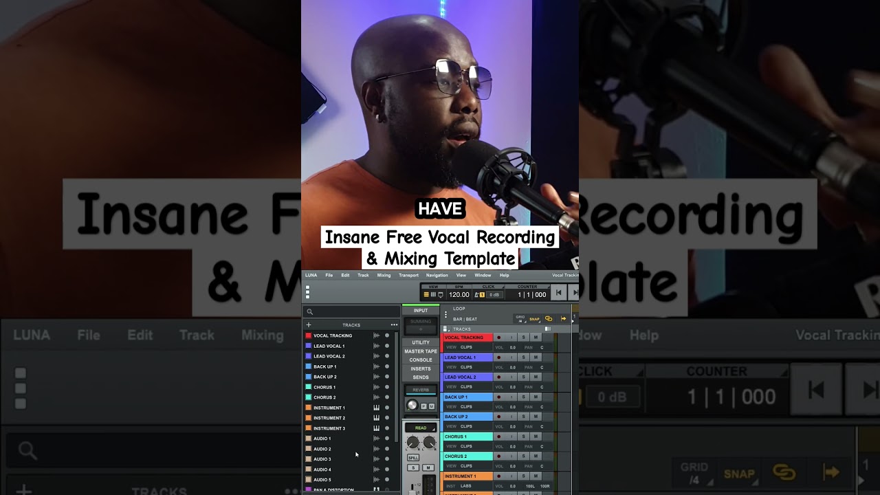 Free LUNA Recording and Mixing Template