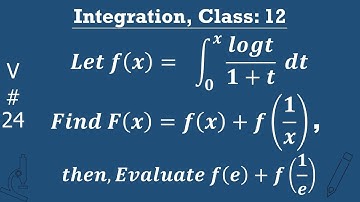 let f(x) = integration 0 to x logt/1+t dt I class 12 I @deepakmittaldecoder