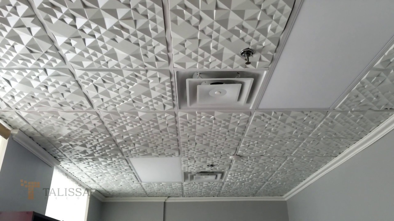 # 252 Cream Pearl 2'x2' PVC Faux Tin Decorative Ceiling Tiles Glue-Up/Grid 