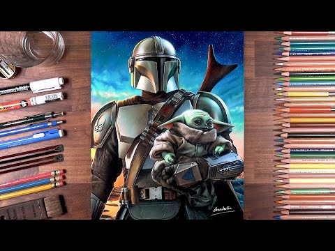 Watch an Artist Draw a Fantastic Portrait of Din Djarin and Grogu from