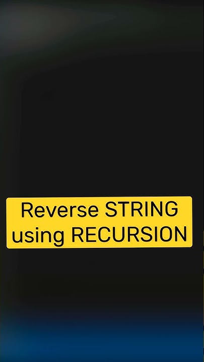 Reverse String using Recursion method in java DSA - YouTube