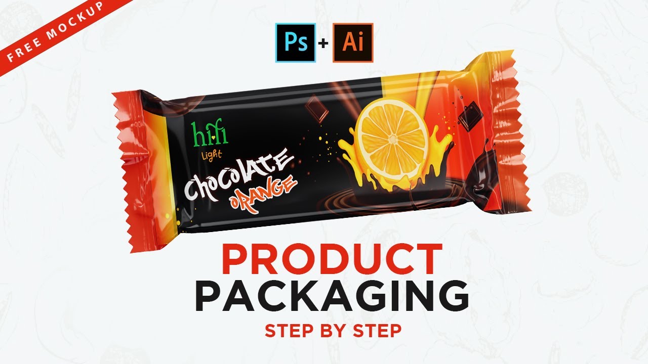 Chocolate Bar Product Packaging Design in illustrator | 3D Label Mockup