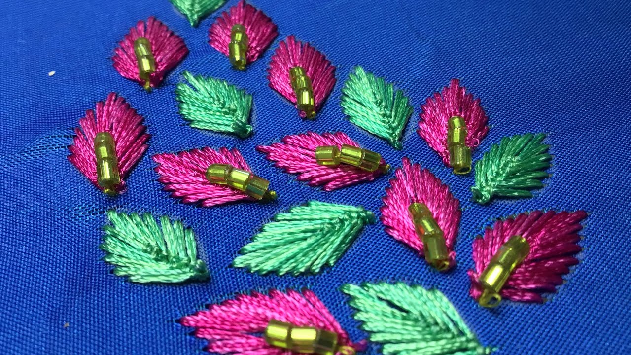 Aari embroidery tutorial /#24/ How to do button hole stitch in aari embroidery