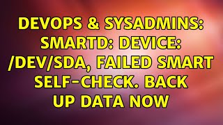 Celebrity DevOps & SysAdmins: smartd: Device: /dev/sda, FAILED SMART self-check. BACK UP DATA NOW Profile