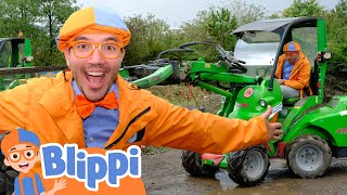 Blippi Plays Outside With Excavators! | Best Cars & Truck Videos For Kids