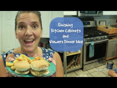 Finishing Kitchen Cabinets and Viewer inspired Dinner - YouTube