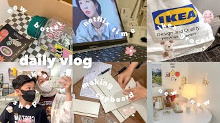 daily vlog🧸: cleaning room , cute bottle , new totebag , ikea , productive , netflix time🍿⁽˙³˙⁾