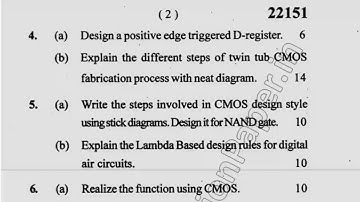 MTech ECE 2nd Sem VLSI Design Question Paper