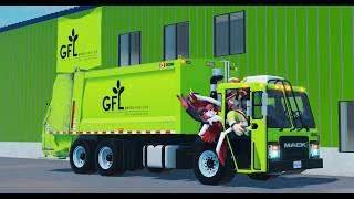 Roblox Green For Life Mack LR Heil DuraPack 5000 Rear Loader on trailer park trash