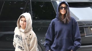 Kourtney Kardashian Steps Out With Travis Scott Fan/Son Mason Disick After Run-In With Younes