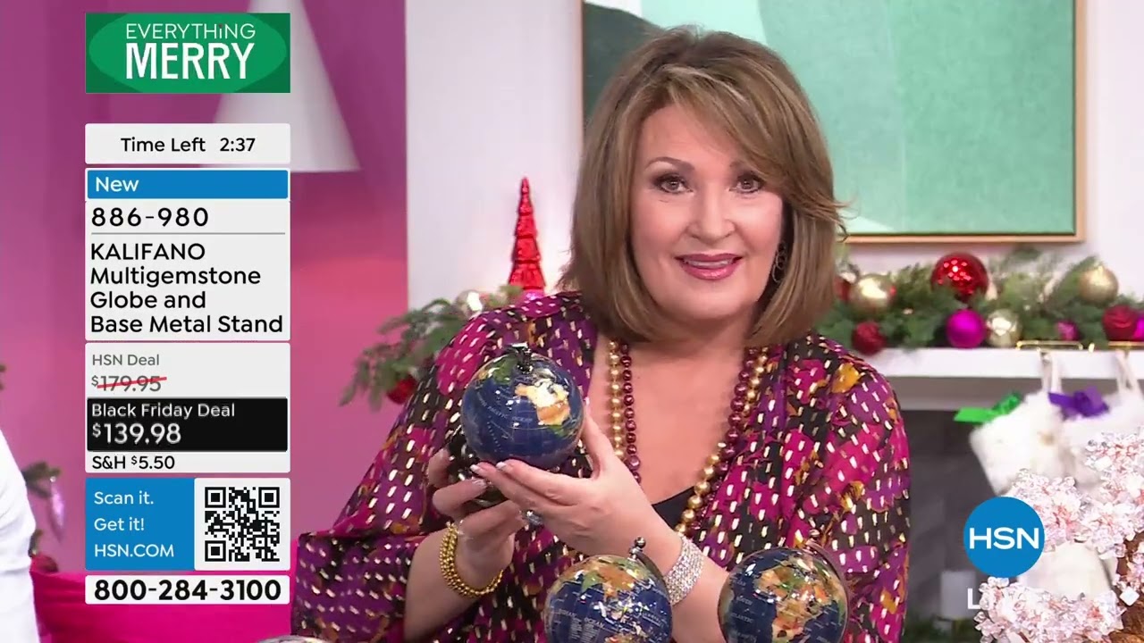 KALIFANO Multigemstone Globe and Base Metal Stand